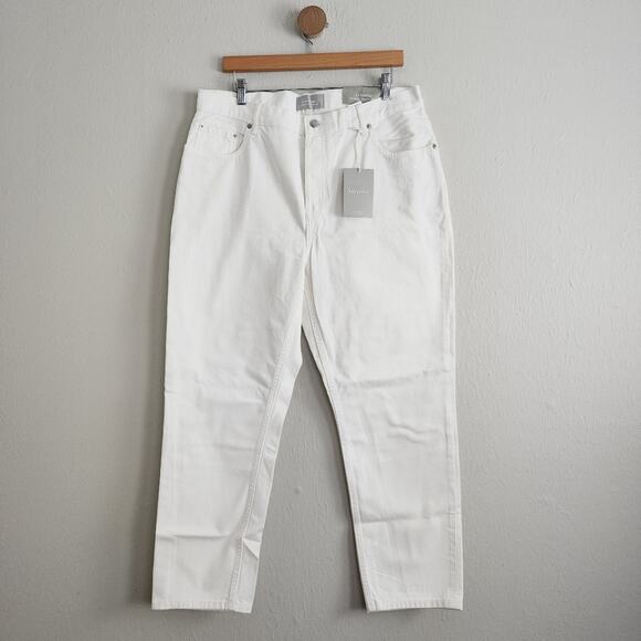 NEW Everlane The High Rise Cheeky Straight Leg High Waisted Jean Bone White - Picture 4 of 11